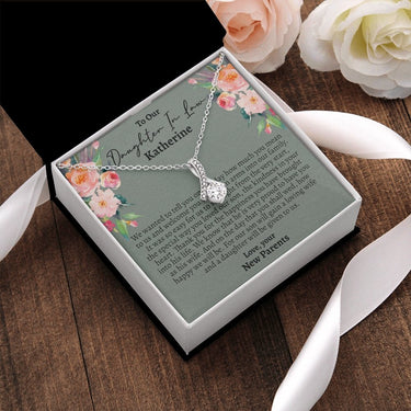 Personalized Daughter In Law (New Parents) Alluring Beauty Necklace - Love You This Much